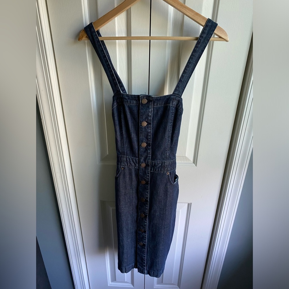 Universal Thread Button Front Denim Dress Dark Wash Size 2 NWT - Picture 10 of 10